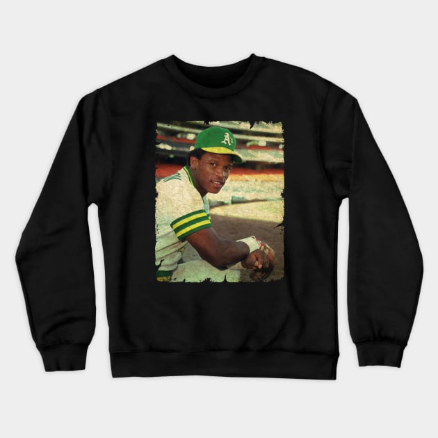 Rickey Henderson in Oakland Athletics Crewneck Sweatshirt by anjaytenan